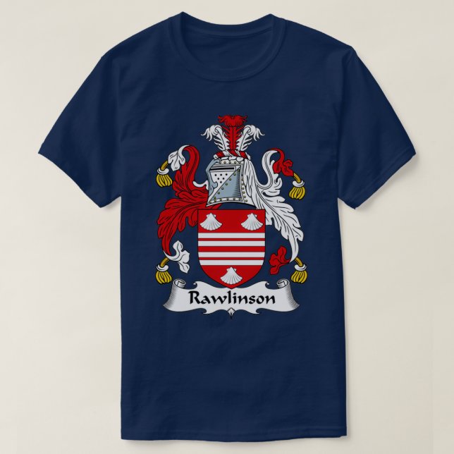 Rawlinson Coat of Arms Familienwappen T-Shirt (Design vorne)