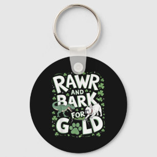 Rawr Bark T-rex Bulldog St Patricks Day American Schlüsselanhänger