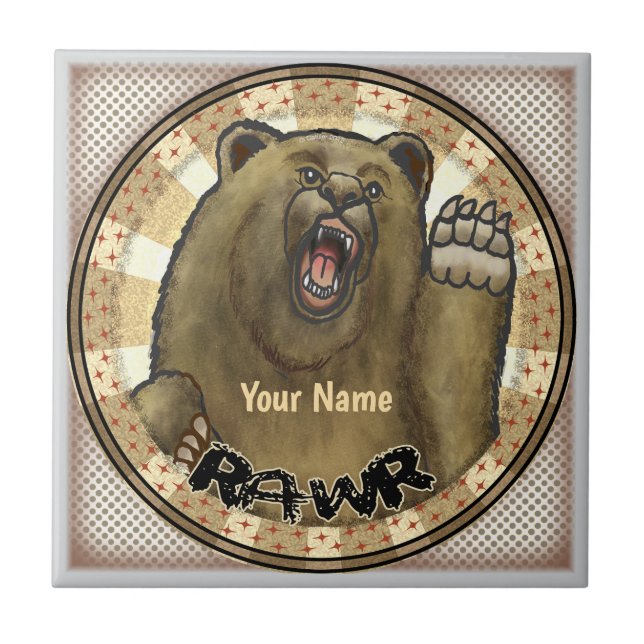 Rawr Bear Fliese (Vorderseite)
