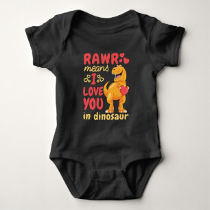 Rawr bedeutet, dass ich dich am Valentinstag in Di Baby Strampler