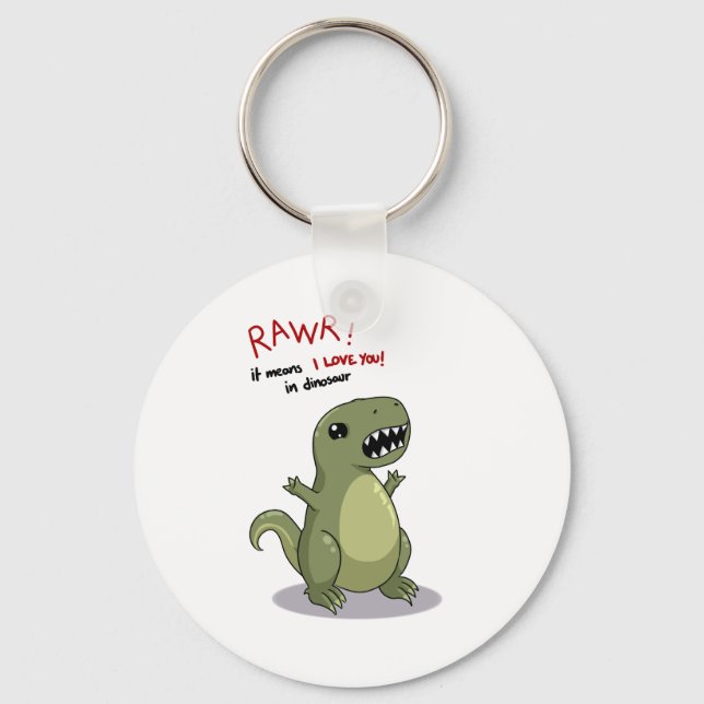 Rawr bedeutet, dass ich dich in Dinosaurier Liebe Schlüsselanhänger (Vorderseite)