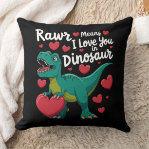 Rawr bedeutet, dass ich Sie in Dinosaurier Liebe R Kissen