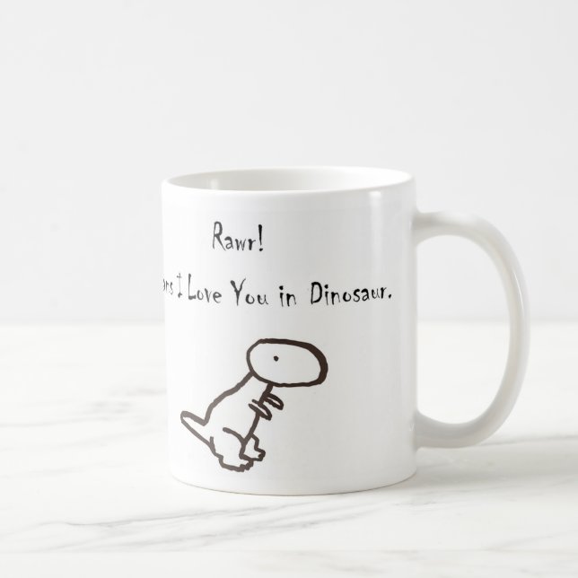 RAWR! Bedeutet i-Liebe Sie im Dinosaurier Kaffeetasse (Rechts)