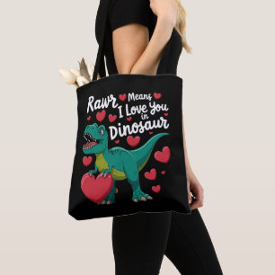 Rawr bedeutet Ich liebe dich in Dinosaurier T Rex Tasche