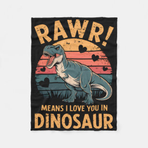 Rawr bedeutet ich liebe dich in Dinosaurier Vintag Fleecedecke