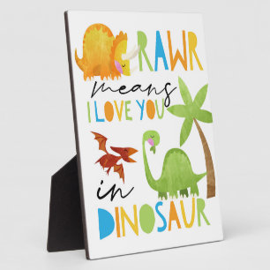 Rawr bedeutet, ich Liebe Sie Boys Dinosaur Zimmer- Fotoplatte