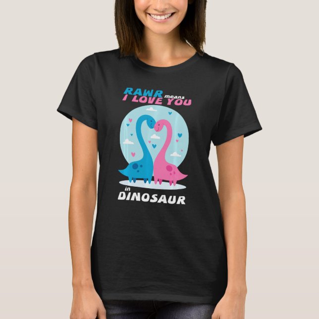 Rawr bedeutet, ich Liebe Sie Dinosaur Valentine Va T-Shirt (Vorderseite)