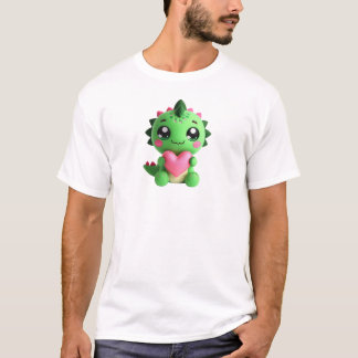 Rawr bedeutet Liebe - Plushie Dino Holding Herz T-Shirt