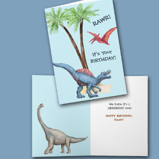 RAWR ! Carte Anniversaire de enfant Dinosaur