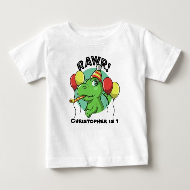 Rawr Dinosaur Birthday Baby T-shirt (Vorderseite)