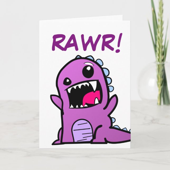 Rawr! Dinosaur Happy Birthday Card Karte (Vorderseite)