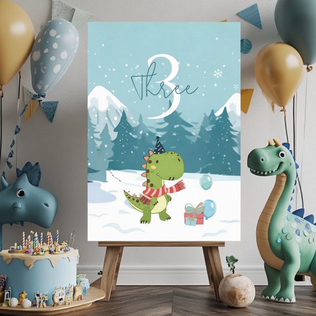 RAWR-Einige Dinosaurier Winter zum Geburtstag Tischnummer (Von Creator hochgeladen)