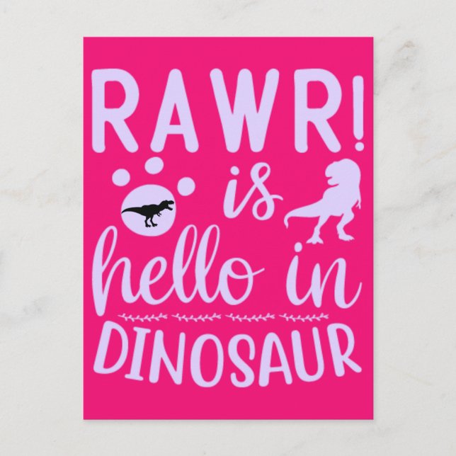 Rawr ! Est Bonjour dans Dinosaur Carte Postale (Devant)