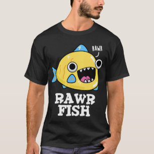 Rawr Fisch Lustige Tierwitze (Dunkler Hintergrund) T-Shirt