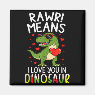 Rawr heißt ich liebe dich in Dinosaurier Valentins Magnet