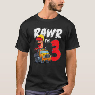 Rawr I m 3 ist mein 3. Geburtstag Dinosaurier auf T-Shirt