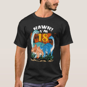 Rawr Ich bin 18 Jahre alt 18. Geburtstag Boy Rex D T-Shirt