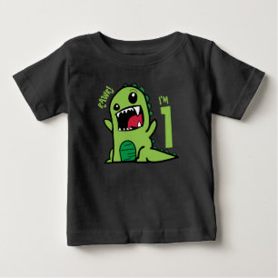 Rawr Ich bin 1, 1. Geburtstags-Dinosaurier-Shirt  Baby T-shirt