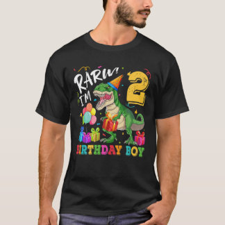 Rawr ich bin 2 Geburtstag Boy Dinosaur T Rex 2Nd B T-Shirt