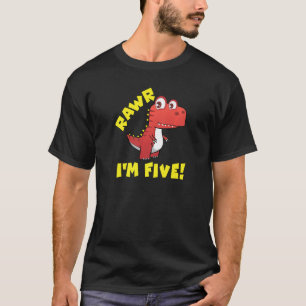 Rawr ich bin 5 Dinosaurier Rex für 5 Jahre Geburts T-Shirt