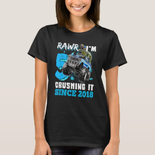 Rawr Ich bin 5 erpresst es 2018 Monster Truck Dino T-Shirt