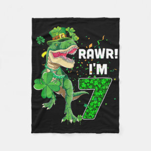 Rawr ich bin 7 Geburtstagsjahre alt 2015 T Rex Din Fleecedecke