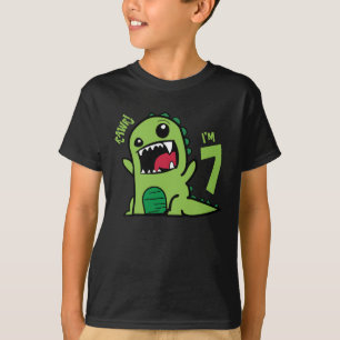 Rawr ich bin 7, Lustiges 7. Geburtstags-Dinosaurie T-Shirt
