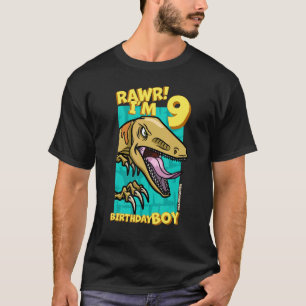 Rawr Ich bin 9 Geburtstagskinder 9. Geburtstag Din T-Shirt
