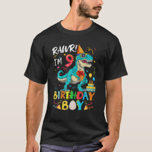 Rawr ich bin 9 Jahre alt Geburtstagsjunge Dinosaur T-Shirt