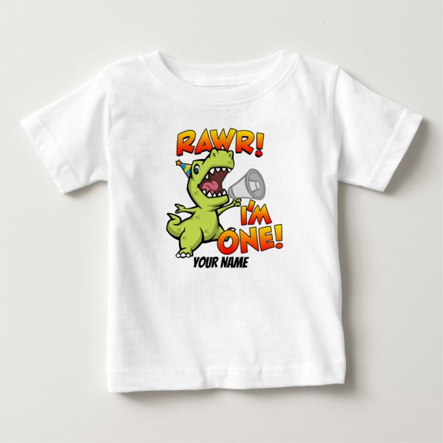 Rawr ich bin ein Dinosaurier Baby T-shirt (Vorderseite)