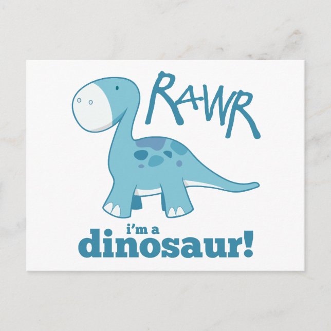 RAWR Ich bin ein Dinosaurier Diplodocus Postkarten (Vorderseite)