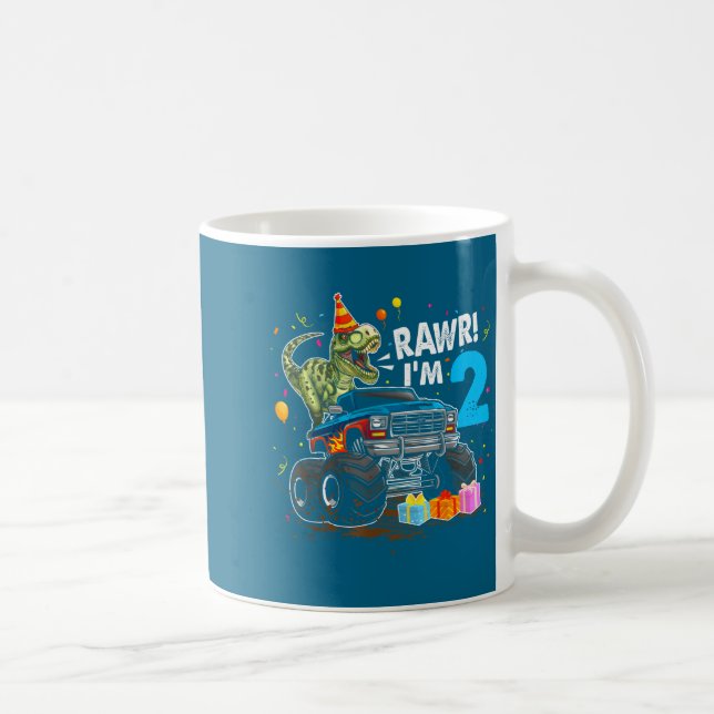 Rawr I'm 2 2nd Birthday T Rex Dinosaur Funny Party Kaffeetasse (Rechts)