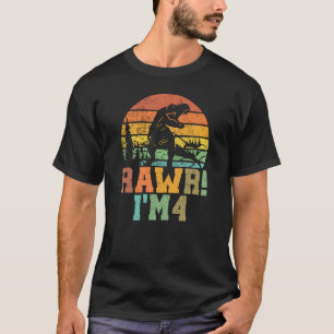 Rawr Im 4 Dinosaur T Rex 4 Jahre alt T-Shirt