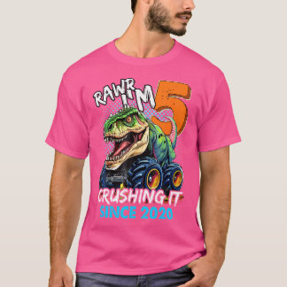 Rawr Im 5 zerdrückt es seit 2020 Monster Truck Din T-Shirt