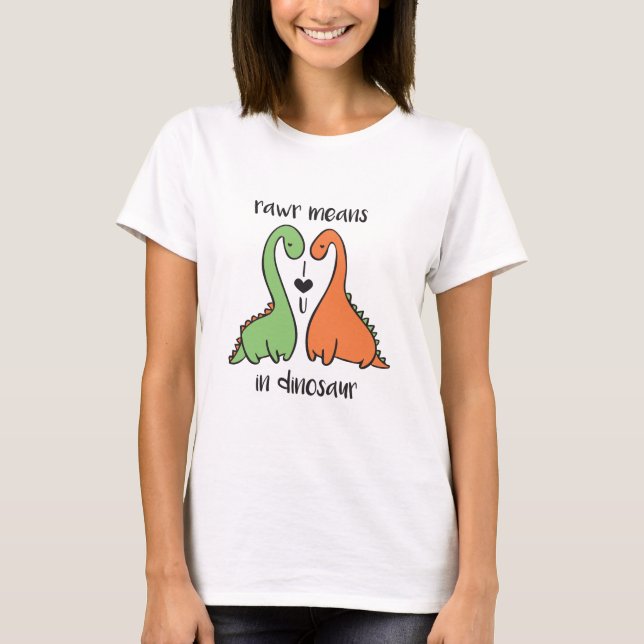 Rawr im Dinosaurier T-Shirt (Vorderseite)