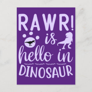 Rawr! Ist Hello in Dinosaur Postcard Postkarte