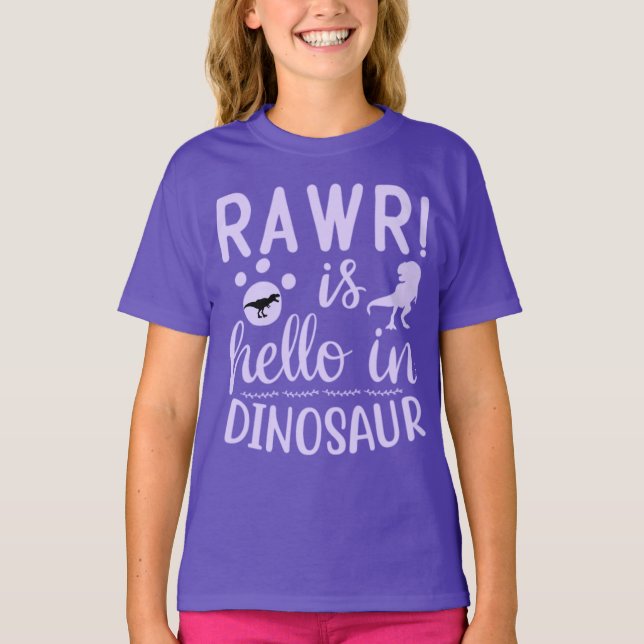 Rawr! Ist Hello in Dinosaur T - Shirt (Vorderseite)