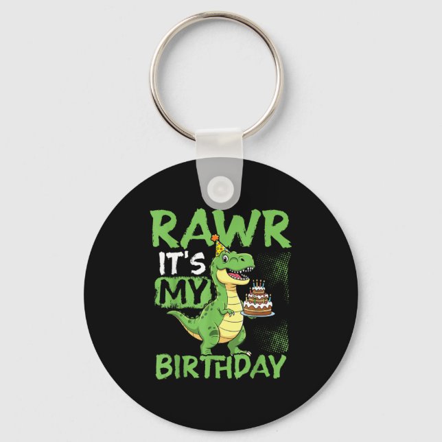 Rawr It’s My Birthday Funny T-rex Party  Schlüsselanhänger (Vorderseite)