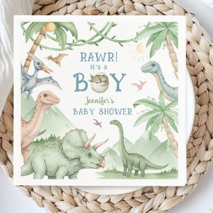 Rawr Junge Dinosaurier Baby Shower Papier Serviette