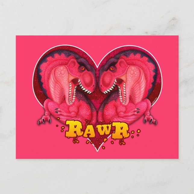 Rawr Liebe-a-saurus Postkarte (Vorderseite)