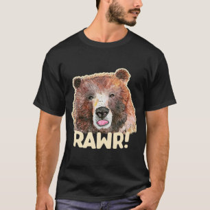 Rawr Original Grizzly Bärenmalerei von Justine T-Shirt