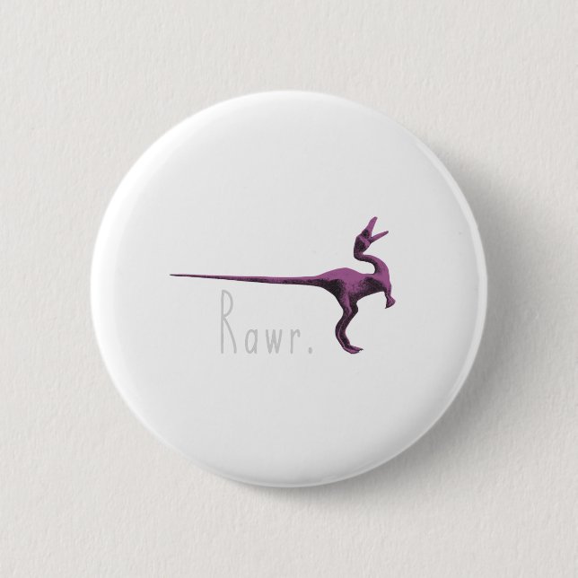 Rawr Pink Dinosaur Button (Vorderseite)