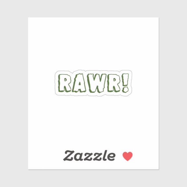 Rawr ! Sticker à bouteille d'eau (Feuille)