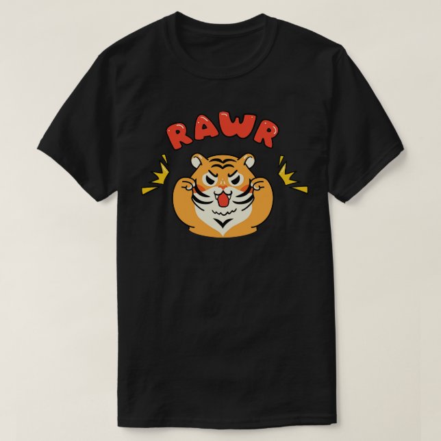 Rawr Tiger Kawaii T-Shirt (Design vorne)