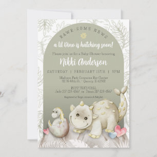 Rawr-tolle Babyparty-Einladung für Dinosaurier-Fan Einladung