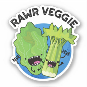 Rawr Veggie Funny Food Pub Aufkleber