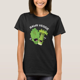 Rawr Veggie Funny Food Pub Dark BG T-Shirt