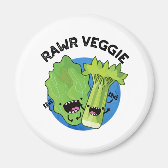 Rawr Veggie Funny Food Pub Magnet (Vorne)