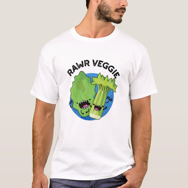 Rawr Veggie Funny Food Pub T-Shirt (Vorderseite)