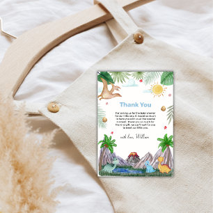 Rawr Vulkan Berg Wald Dinosaurier Baby Shower Dankeskarte